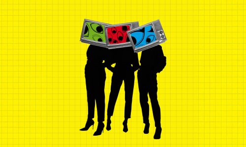 Illustration of people with animated tv heads